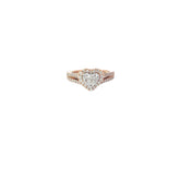 14k Rose Gold 1.00ct Total Weight of F VS2 Heart Cluster 1/2 Moon and Kite